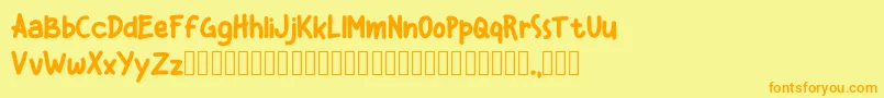 Kiddos Demo Font – Orange Fonts on Yellow Background