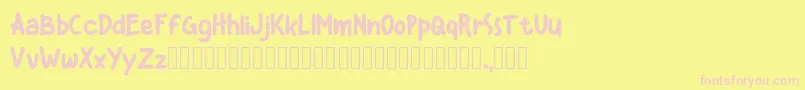 Kiddos Demo Font – Pink Fonts on Yellow Background