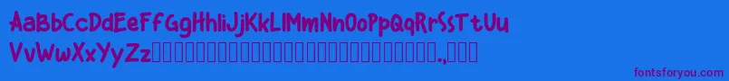 Kiddos Demo Font – Purple Fonts on Blue Background