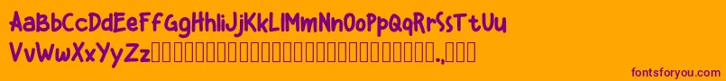 Kiddos Demo Font – Purple Fonts on Orange Background