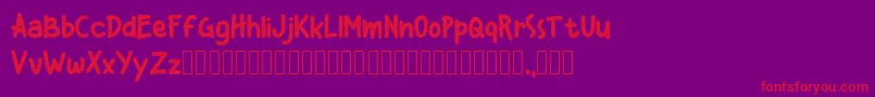 Kiddos Demo Font – Red Fonts on Purple Background