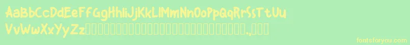 Kiddos Demo Font – Yellow Fonts on Green Background