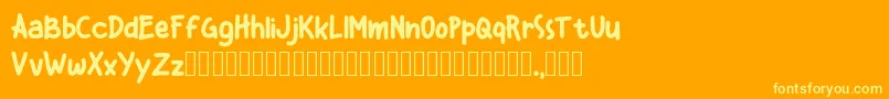 Kiddos Demo Font – Yellow Fonts on Orange Background