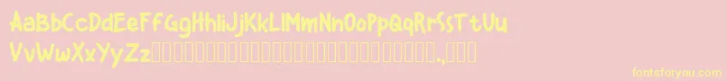 Kiddos Demo Font – Yellow Fonts on Pink Background