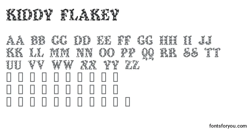 Schriftart Kiddy Flakey – Alphabet, Zahlen, spezielle Symbole