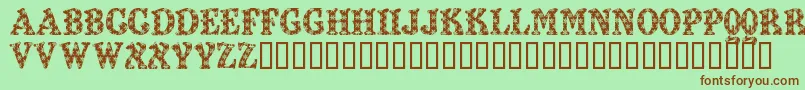 Шрифт Kiddy Flakey – коричневые шрифты на зелёном фоне