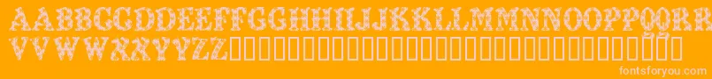 Kiddy Flakey Font – Pink Fonts on Orange Background