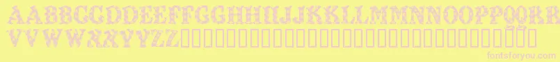 Kiddy Flakey Font – Pink Fonts on Yellow Background