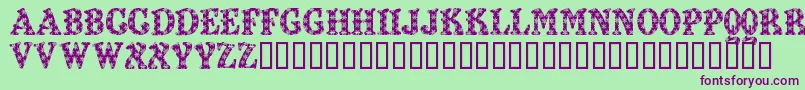Kiddy Flakey Font – Purple Fonts on Green Background