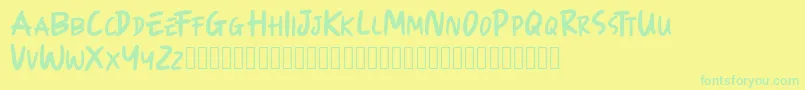 KIDEPARK-fontti – vihreät fontit keltaisella taustalla