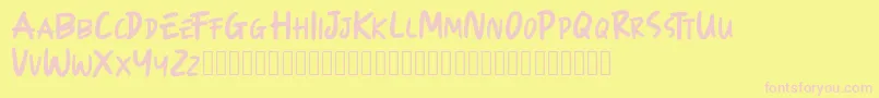 Więcej informacji o czcionce KIDEPARK Czcionka KIDEPARK – różowe czcionki na żółtym tle