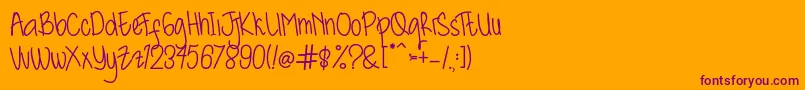Fonte Kidosplay Bold – fontes roxas em um fundo laranja