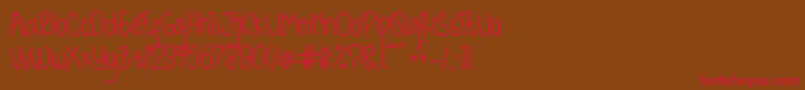 Kidosplay Bold-Schriftart – Rote Schriften auf braunem Hintergrund