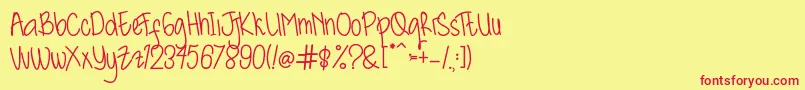 Kidosplay Bold Font – Red Fonts on Yellow Background