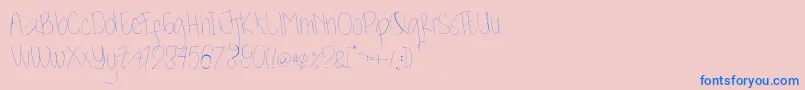 Kidosplay Light Font – Blue Fonts on Pink Background