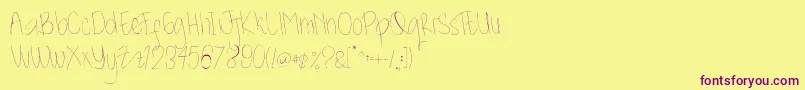 Kidosplay Light Font – Purple Fonts on Yellow Background
