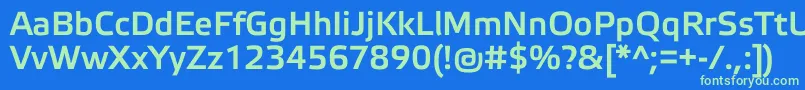 Czcionka ElektraMediumPro – zielone czcionki na niebieskim tle