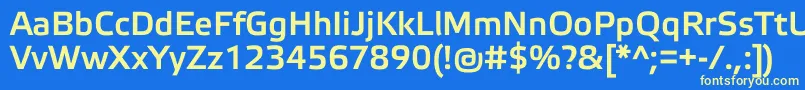 フォントElektraMediumPro – 黄色の文字、青い背景