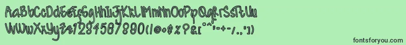 Kidosplay Outline Font – Black Fonts on Green Background