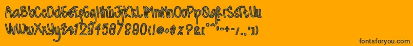 Kidosplay Outline Font – Black Fonts on Orange Background