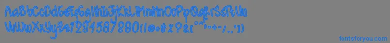 Kidosplay Outline Font – Blue Fonts on Gray Background