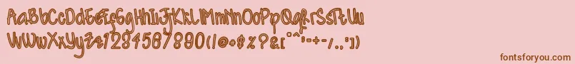 Kidosplay Outline Font – Brown Fonts on Pink Background