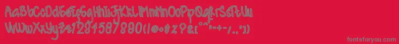 Kidosplay Outline Font – Gray Fonts on Red Background