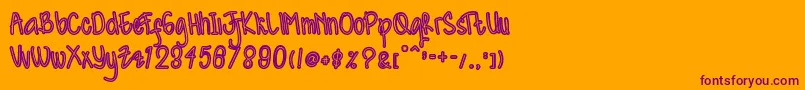 Kidosplay Outline Font – Purple Fonts on Orange Background