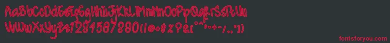 Kidosplay Outline Font – Red Fonts on Black Background