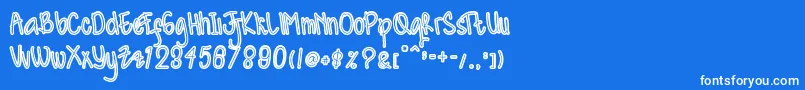 Kidosplay Outline Font – White Fonts on Blue Background