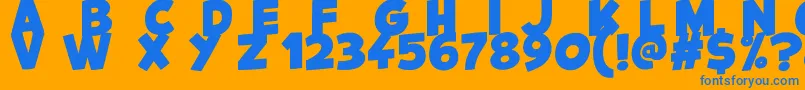 Kids Magazine Font – Blue Fonts on Orange Background