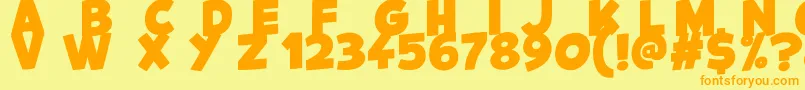 Kids Magazine Font – Orange Fonts on Yellow Background
