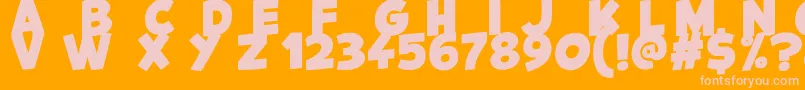 Kids Magazine Font – Pink Fonts on Orange Background