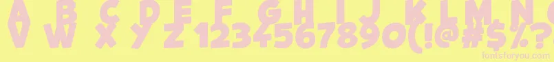 Kids Magazine Font – Pink Fonts on Yellow Background