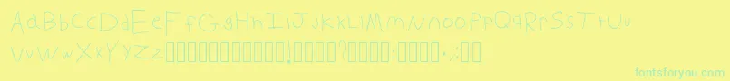 Kids Regular Font – Green Fonts on Yellow Background