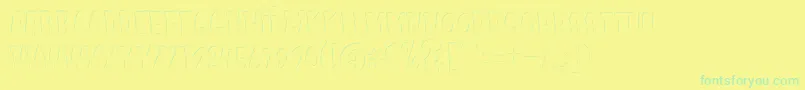 フォントKids Zone Inner – 黄色い背景に緑の文字