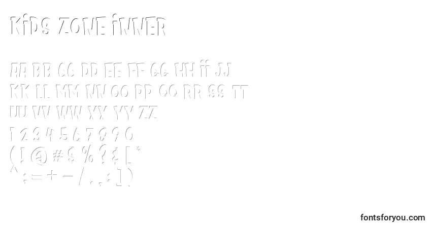 A fonte Kids Zone Inner (131614) – alfabeto, números, caracteres especiais