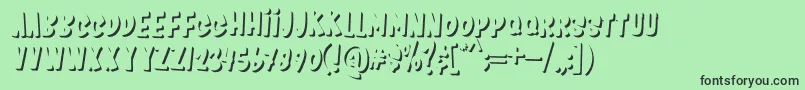 Kids Zone Shadow-fontti – mustat fontit vihreällä taustalla