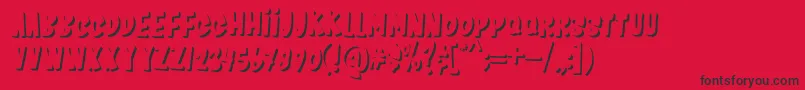 フォントKids Zone Shadow – 赤い背景に黒い文字