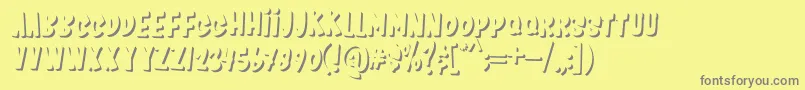Kids Zone Shadow-fontti – harmaat kirjasimet keltaisella taustalla