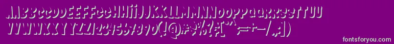 フォントKids Zone Shadow – 紫の背景に緑のフォント