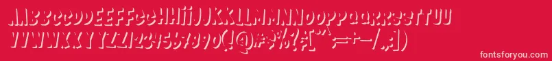 フォントKids Zone Shadow – 赤い背景にピンクのフォント