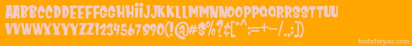 KIDS ZONE Font – Pink Fonts on Orange Background
