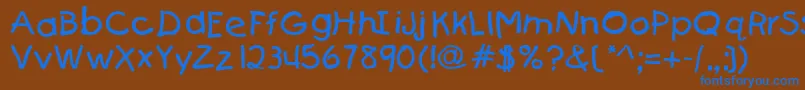 KIDS Font – Blue Fonts on Brown Background