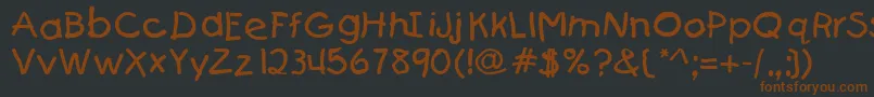 KIDS Font – Brown Fonts on Black Background