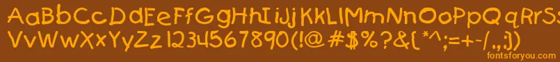 KIDS Font – Orange Fonts on Brown Background