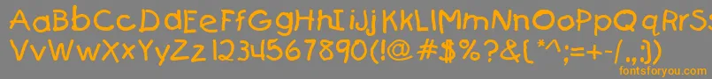 KIDS-Schriftart – Orangefarbene Schriften auf grauem Hintergrund