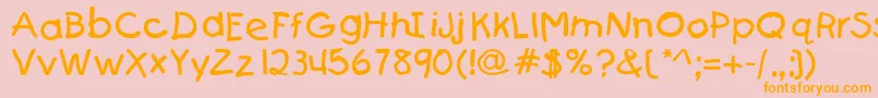 KIDS Font – Orange Fonts on Pink Background