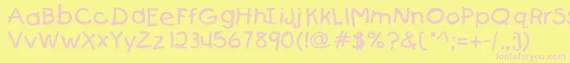 KIDS Font – Pink Fonts on Yellow Background