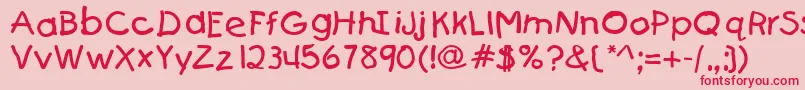 KIDS Font – Red Fonts on Pink Background
